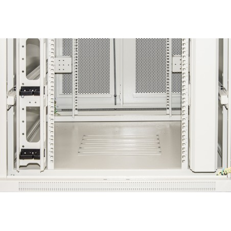 ARMADIO RACK 19" 42U (A)2055, (L)800, (P)1000 PORTA VETRO COLORE GRIGIO CON GUIDACAVI LATERALE