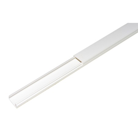 CANALINA PASSACAVI IN PVC MM 20X10 MT 1 CON COPERCHIO SCORREVOLE BIANCO