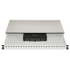 PANNELLO FIBRA OTTICA 19" CON 24 PORTE SC DUPLEX PROFONDITA' 250 MM GRIGIO CON ACCESSORI