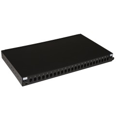 PANNELLO FIBRA OTTICA 19" CON 24 PORTE SC SIMPLEX O LC DUPLEX PROFONDITA' 250 MM NERO CON ACCESSORI