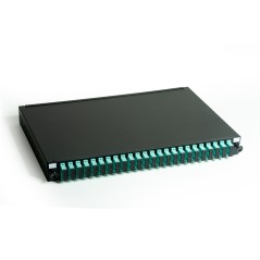 PANNELLO FIBRA OTTICA 19" CON 24 ADATTATORI SC DUPLEX OM3 PROFONDITA' 250 MM COLORE NERO