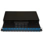 PANNELLO FIBRA OTTICA 19" CON 24 ADATTATORI SC DUPLEX SINGLEMODE PROFONDITA' 250 MM COLORE NERO