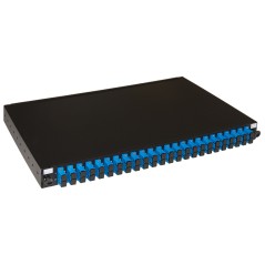PANNELLO FIBRA OTTICA 19" CON 24 ADATTATORI SC DUPLEX SINGLEMODE PROFONDITA' 250 MM COLORE NERO