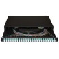 PANNELLO FIBRA OTTICA 19" CON 24 ADATTATORI LC DUPLEX OM3 PROFONDITA' 250 MM CON PIGTAIL INSTALLATI COLORE NERO