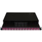 PANNELLO FIBRA OTTICA 19" CON 24 ADATTATORI LC DUPLEX OM4 PROFONDITA' 250 MM COLORE NERO