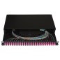 PANNELLO FIBRA OTTICA 19" CON 24 ADATTATORI LC DUPLEX OM4 PROFONDITA' 250 MM CON PIGTAIL INSTALLATI COLORE NERO