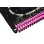 PANNELLO FIBRA OTTICA 19" CON 24 ADATTATORI SC DUPLEX OM4 PROFONDITA' 250 MM CON 48 PIGTAIL INSTALLATI COLORE NERO