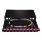 PANNELLO FIBRA OTTICA 19" CON 24 ADATTATORI SC DUPLEX OM4 PROFONDITA' 250 MM CON 48 PIGTAIL INSTALLATI COLORE NERO