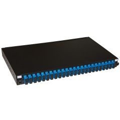 PANNELLO FIBRA OTTICA 19" CON 24 ADATTATORI SC DUPLEX SINGLEMODE PROFONDITA' 250 MM CON PIGTAIL INSTALLATI COLORE NERO
