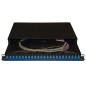 PANNELLO FIBRA OTTICA 19" CON 24 ADATTATORI SC SIMPLEX SINGLEMODE PROFONDITA' 250 MM CON PIGTAIL INSTALLATI COLORE NERO