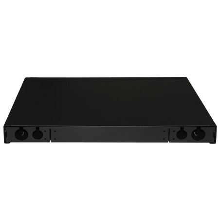 PANNELLO FIBRA OTTICA 19" CON 24 ADATTATORI SC SIMPLEX SINGLEMODE PROFONDITA' 250 MM CON PIGTAIL INSTALLATI COLORE NERO
