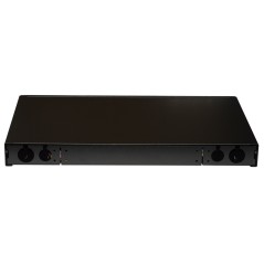 PANNELLO FIBRA OTTICA 19" CON 24 ADATTATORI ST SIMPLEX OM4 PROFONDITA' 250 MM CON PIGTAIL INSTALLATI COLORE NERO