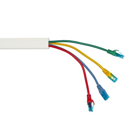CANALINA PASSACAVI ADESIVA IN PVC MM 25X16 MT 2 CON COPERCHIO SCORREVOLE BIANCO