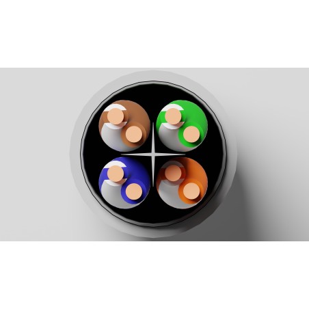 CAVO SOLIDO SCHERMATO FTP PER RETI CATEGORIA 6 LSZH AWG23 IN RAME MATASSA MT 305 CLASSE CPR ECA