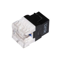 PRESA RETE KEYSTONE JACK RJ45 CATEGORIA 5E UTP COLORE NERO 180° CONTATTI DORATI 50 MICRON