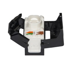 PRESA RETE KEYSTONE JACK RJ45 CATEGORIA 5E UTP TOOLESS COLORE NERO 180° CONTATTI DORATI 50 MICRON