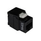 PRESA RETE KEYSTONE JACK RJ45 CATEGORIA 5E UTP TOOLESS COLORE NERO 180° CONTATTI DORATI 50 MICRON