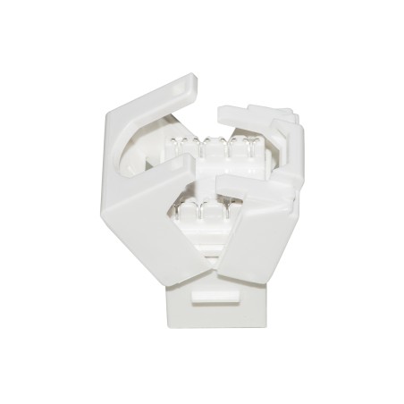 PRESA RETE KEYSTONE JACK RJ45 CATEGORIA 5E UTP TOOLESS COLORE BIANCO 180° CONTATTI DORATI 50 MICRON