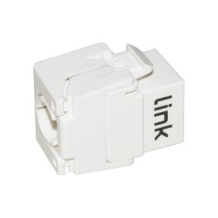 PRESA RETE KEYSTONE JACK RJ45 CATEGORIA 5E UTP TOOLESS COLORE BIANCO 180° CONTATTI DORATI 50 MICRON