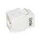PRESA RETE KEYSTONE JACK RJ45 CATEGORIA 5E UTP TOOLESS COLORE BIANCO 180° CONTATTI DORATI 50 MICRON