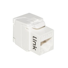 PRESA RETE KEYSTONE JACK RJ45 CATEGORIA 5E UTP TOOLESS COLORE BIANCO 180° CONTATTI DORATI 50 MICRON