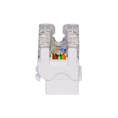 PRESA RETE KEYSTONE JACK RJ45 CATEGORIA 5E UTP COLORE BIANCO 180° CONTATTI DORATI 50 MICRON
