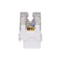 PRESA RETE KEYSTONE JACK RJ45 CATEGORIA 5E UTP COLORE BIANCO 180° CONTATTI DORATI 50 MICRON