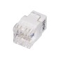 PRESA RETE KEYSTONE JACK RJ45 CATEGORIA 5E UTP COLORE BIANCO 180° CONTATTI DORATI 50 MICRON