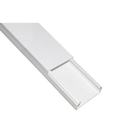 CANALINA PASSACAVI IN PVC MM 60X25 MT 2 CON COPERCHIO SCORREVOLE BIANCO