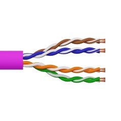 MATASSA CAVO RETE CATEGORIA 6A NON SCHERMATO UTP AWG24 HALOGENFREE FLESSIBILE COLORE VIOLA MT.100