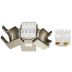 PRESA RETE KEYSTONE JACK RJ45 CATEGORIA 6A SCHERMATA TOOLESS CONTATTI DORATI 50 MICRON