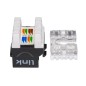 PRESA RETE KEYSTONE JACK RJ45 CATEGORIA 6A UTP COLORE NERO 180° CONTATTI DORATI 50 MICRON