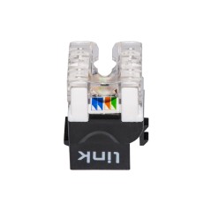 PRESA RETE KEYSTONE JACK RJ45 CATEGORIA 6A UTP COLORE NERO 180° CONTATTI DORATI 50 MICRON