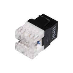 PRESA RETE KEYSTONE JACK RJ45 CATEGORIA 6A UTP COLORE NERO 180° CONTATTI DORATI 50 MICRON
