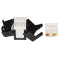 PRESA RETE KEYSTONE JACK RJ45 CATEGORIA 6A UTP TOOLESS COLORE NERO 180° CONTATTI DORATI 50 MICRON