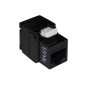 PRESA RETE KEYSTONE JACK RJ45 CATEGORIA 6A UTP TOOLESS COLORE NERO 180° CONTATTI DORATI 50 MICRON