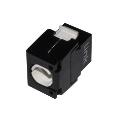 PRESA RETE KEYSTONE JACK RJ45 CATEGORIA 6A UTP TOOLESS COLORE NERO 180° CONTATTI DORATI 50 MICRON