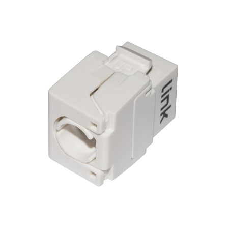 PRESA RETE KEYSTONE JACK RJ45 CATEGORIA 6A UTP TOOLESS COLORE BIANCO 180° CONTATTI DORATI 50 MICRON