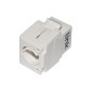 PRESA RETE KEYSTONE JACK RJ45 CATEGORIA 6A UTP TOOLESS COLORE BIANCO 180° CONTATTI DORATI 50 MICRON