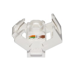 PRESA RETE KEYSTONE JACK RJ45 CATEGORIA 6A UTP TOOLESS COLORE BIANCO 180° CONTATTI DORATI 50 MICRON