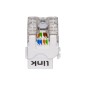 PRESA RETE KEYSTONE JACK RJ45 CATEGORIA 6A UTP COLORE BIANCO 180° CONTATTI DORATI 50 MICRON