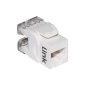 PRESA RETE KEYSTONE JACK RJ45 CATEGORIA 6A UTP COLORE BIANCO 180° CONTATTI DORATI 50 MICRON