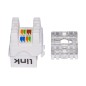 PRESA RETE KEYSTONE JACK RJ45 CATEGORIA 6A UTP COLORE BIANCO 180° CONTATTI DORATI 50 MICRON