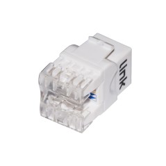 PRESA RETE KEYSTONE JACK RJ45 CATEGORIA 6A UTP COLORE BIANCO 180° CONTATTI DORATI 50 MICRON