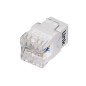 PRESA RETE KEYSTONE JACK RJ45 CATEGORIA 6A UTP COLORE BIANCO 180° CONTATTI DORATI 50 MICRON