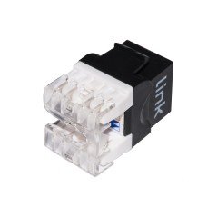 PRESA RETE KEYSTONE JACK RJ45 CATEGORIA 6 UTP COLORE NERO 180° CONTATTI DORATI 50 MICRON