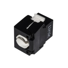 PRESA RETE KEYSTONE JACK RJ45 CATEGORIA 6 UTP TOOLESS COLORE NERO 180° CONTATTI DORATI 50 MICRON