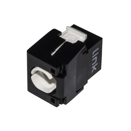 PRESA RETE KEYSTONE JACK RJ45 CATEGORIA 6 UTP TOOLESS COLORE NERO 180° CONTATTI DORATI 50 MICRON