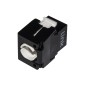 PRESA RETE KEYSTONE JACK RJ45 CATEGORIA 6 UTP TOOLESS COLORE NERO 180° CONTATTI DORATI 50 MICRON