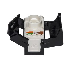 PRESA RETE KEYSTONE JACK RJ45 CATEGORIA 6 UTP TOOLESS COLORE NERO 180° CONTATTI DORATI 50 MICRON